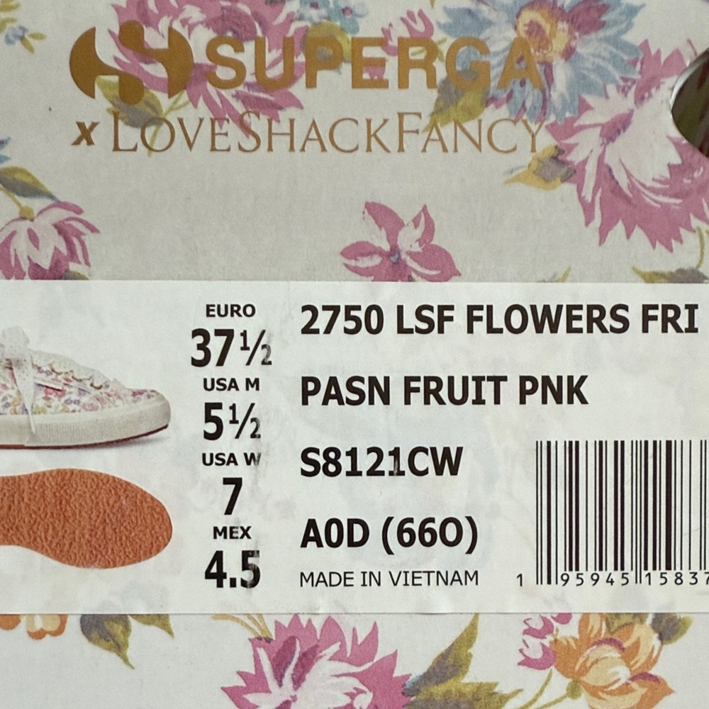 Superga x LoveShackFancy Pink Floral Sneakers - Picture 2 of 10